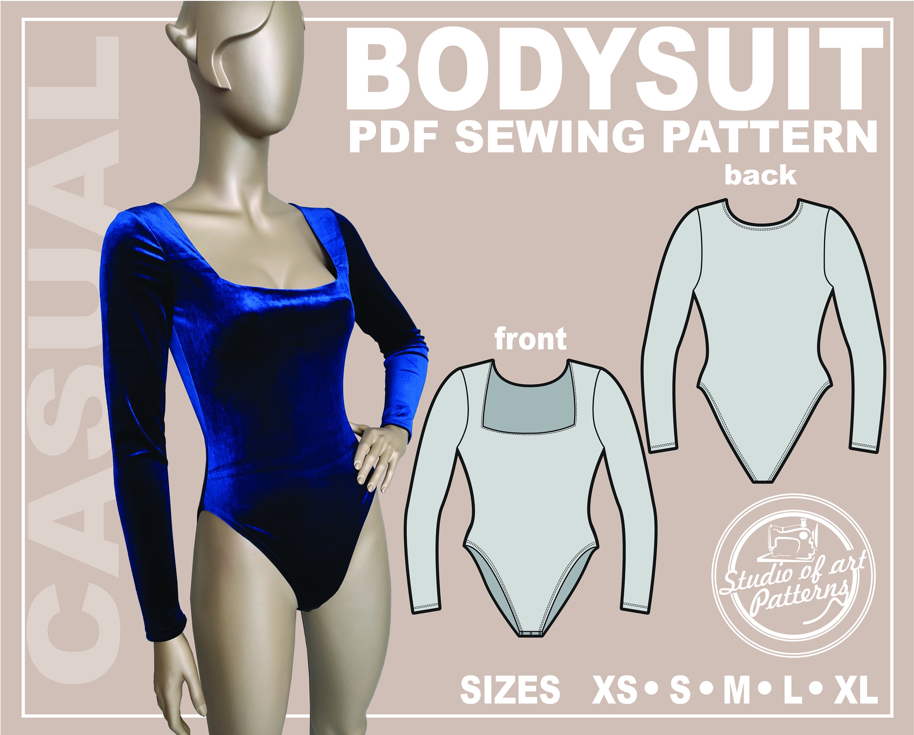 One Piece Swimsuit Shapewear PDF Sewing Pattern Size XS 6X Bodysuit  Pattern, Leotard Pattern, Maillot Pattern Pdf, Tank Top Leotard Pdf 