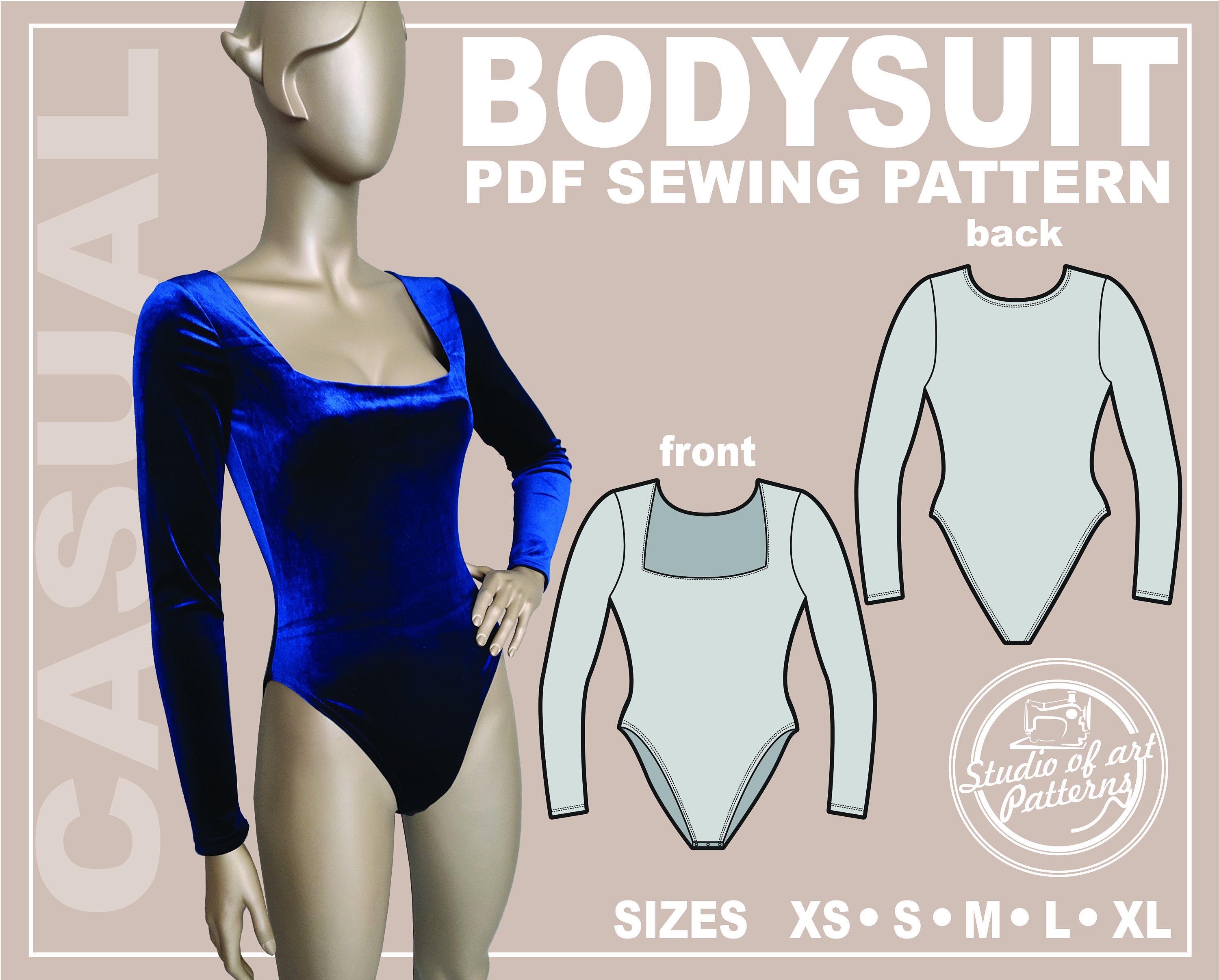 PATTERN WOMEN'S BODYSUIT. Sewing Pattern Bodysuit. Digital - Etsy