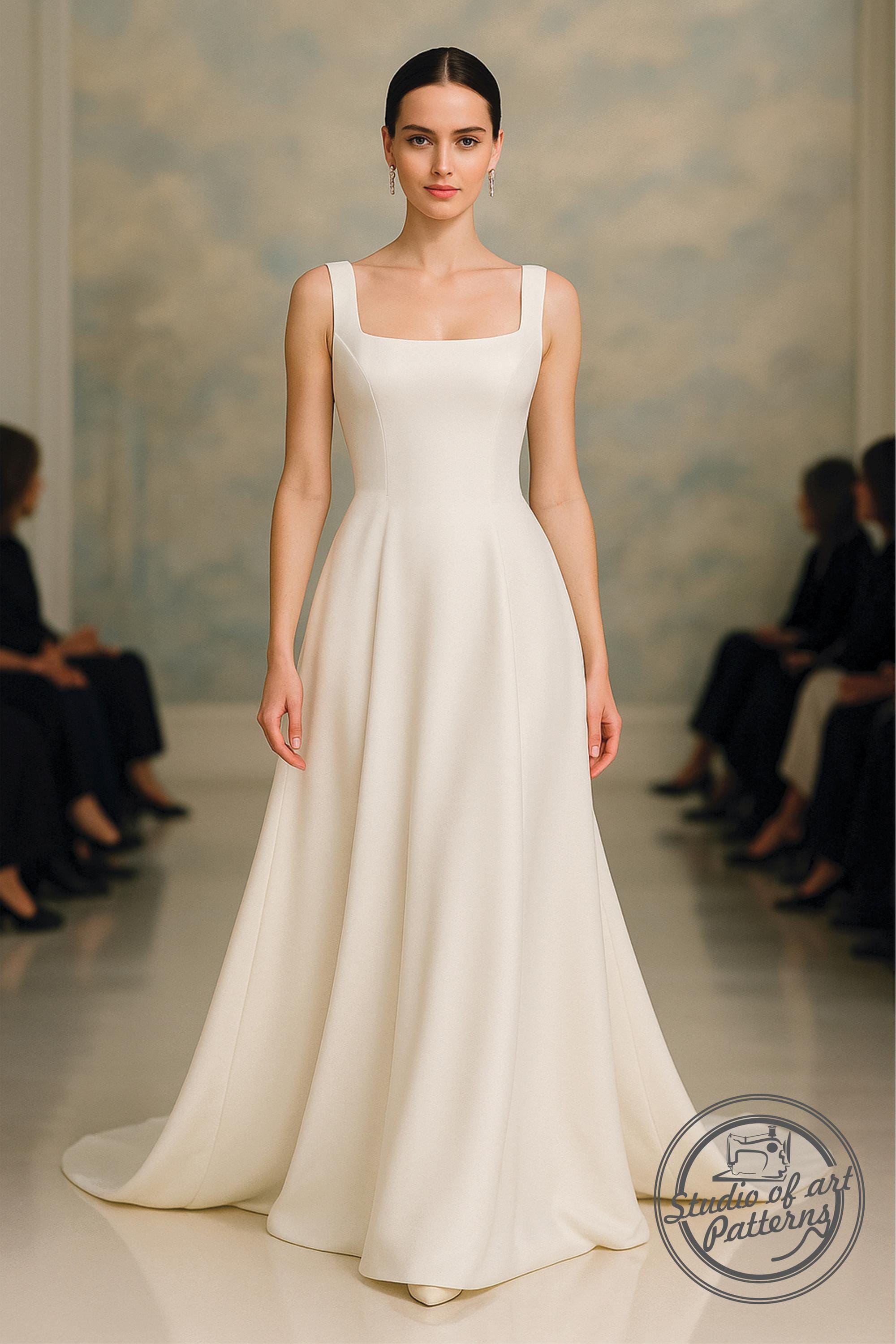 open lace back dress RB2167 Modest Wedding Dress Ivory Size 8