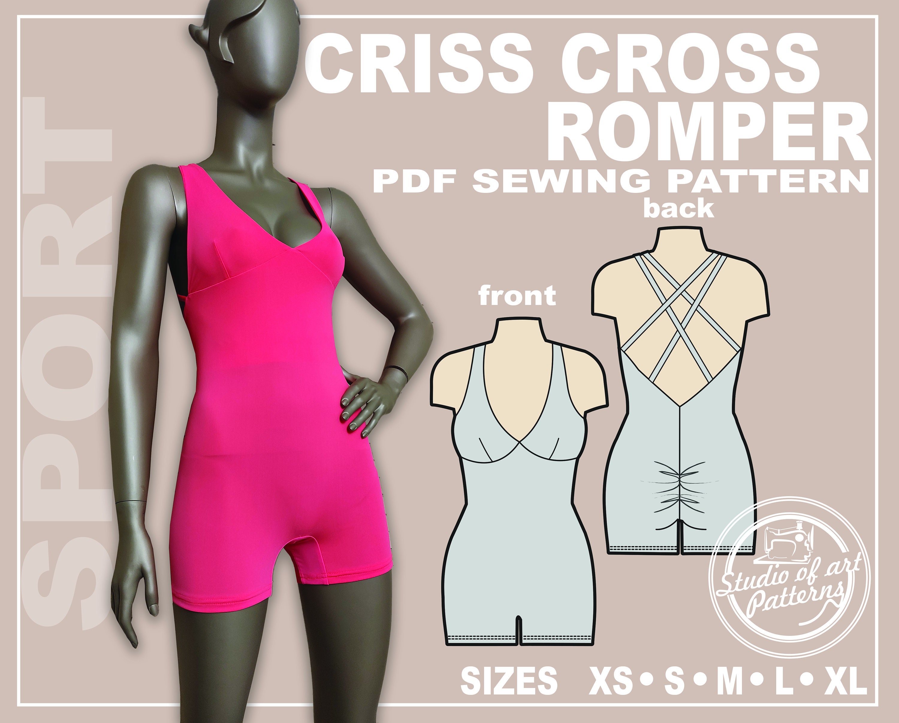 Men's Basic Catsuit Bodysuit Sewing Pattern PDF | Sizes XS