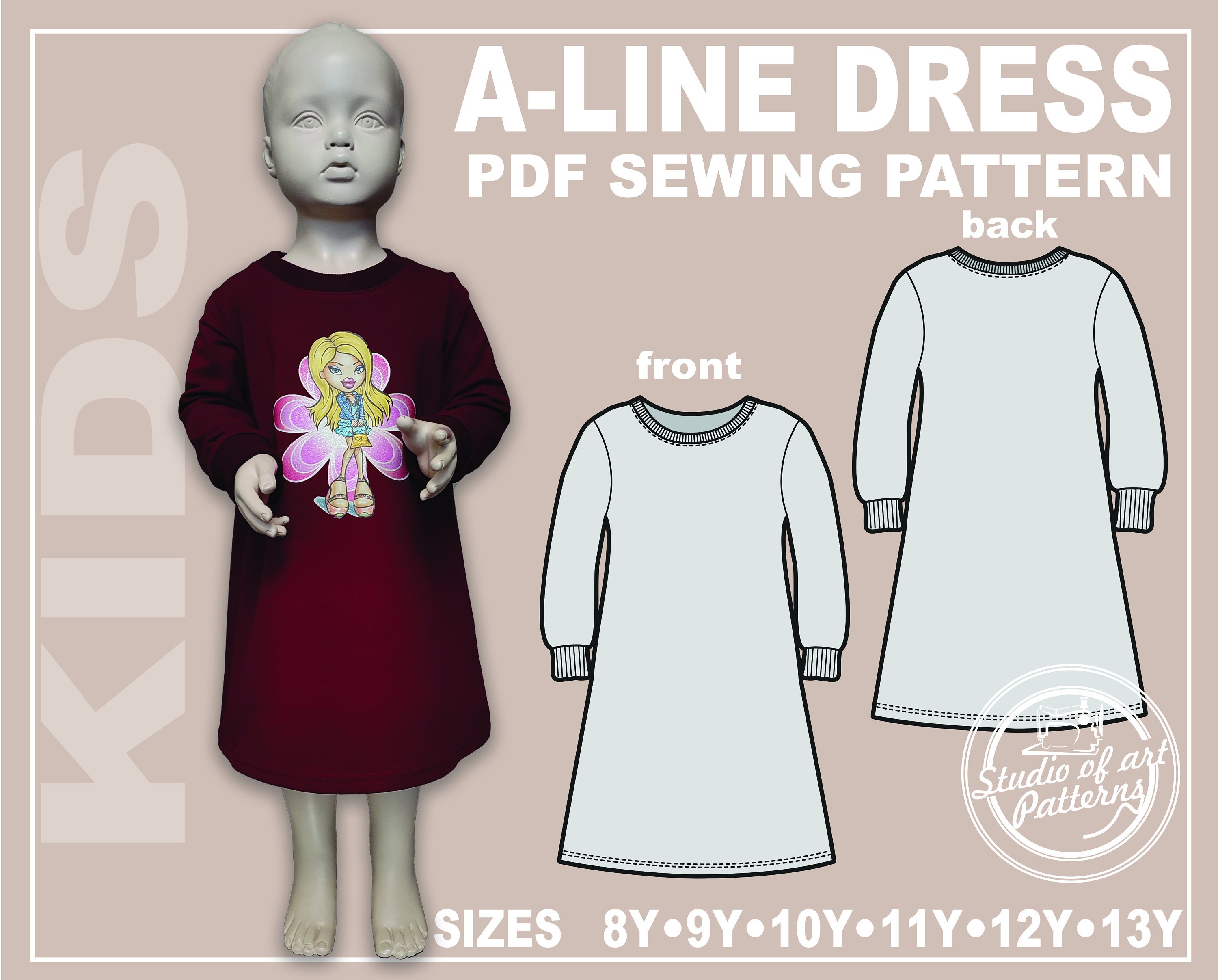 children's a line dress pattern free free dress sewing pattern for Girls