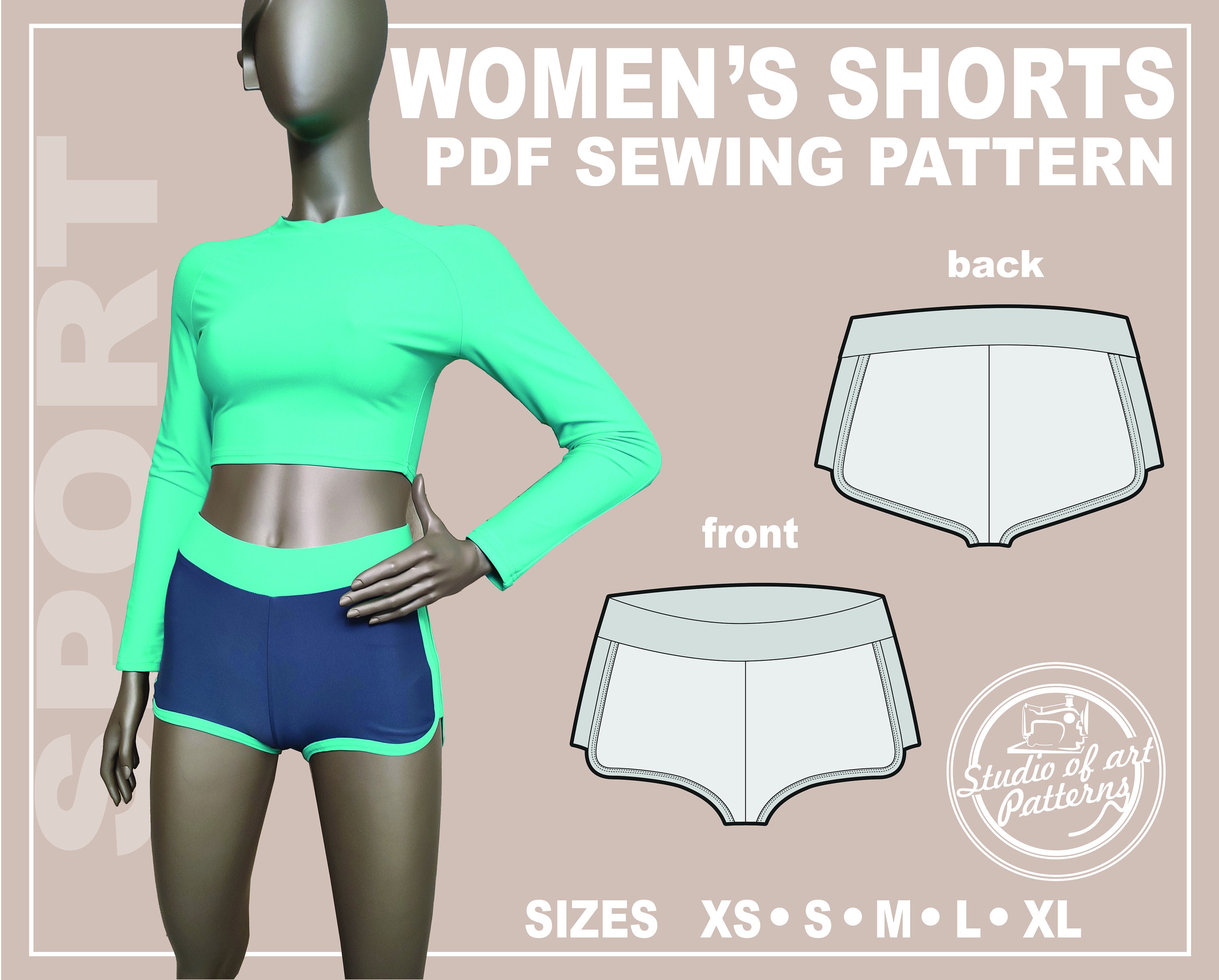 パンツ stripe pattern baggy shorts Baggy Shorts PDF Sewing Pattern Sizes XS / S / M / L / XL - Etsy