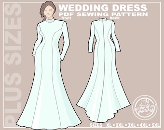 plus size mermaid dress pattern Plus Size Mermaid Gown/dress PDF Sewing Pattern Bundle