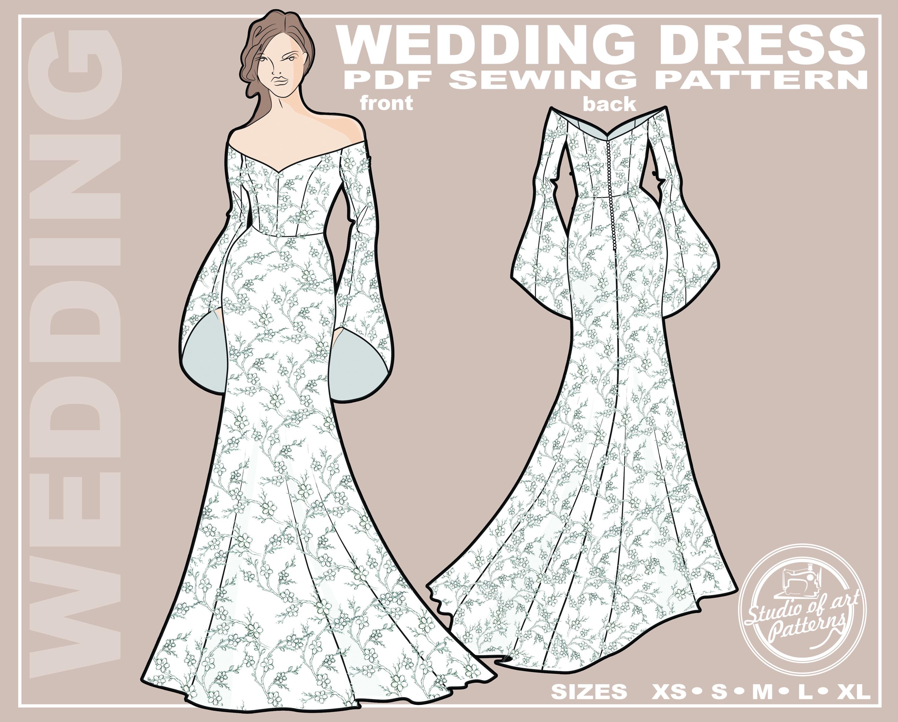 lace mermaid dress pattern GODET MERMAID GOWN ILLUSTRATION