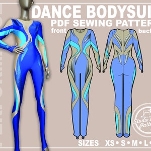 PATTERN DANCE BODYSUIT. Sewing Pattern Jampsuit for performances. Digital Pack 5 sizes. Instant Download.