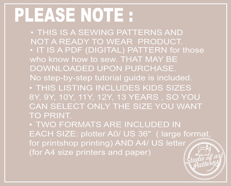 Kids Dress Sewing Pattern: Princess Style (PDF Digital Download, 6 ...