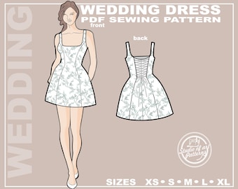 Lace Mini Wedding Dress Sewing Pattern: Hourglass Silhouette (PDF Digital  Download, 5 Sizes XS-XL, A4 Print-at-home/ A0 Plotter Format) - Etsy