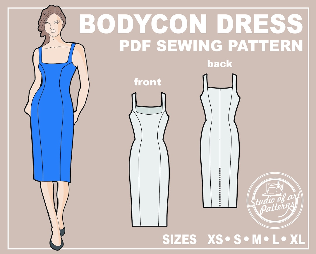 PATTERN PARTY DRESS. Sewing Pattern. Digital Pack 5 Sizes. Instant