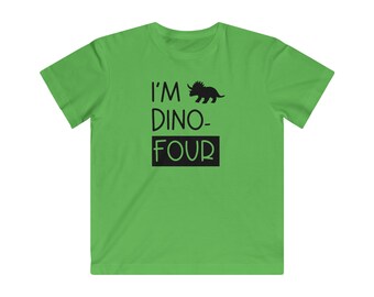 Kids Dinosaur Themed "Dino-Four" Jersey Tee