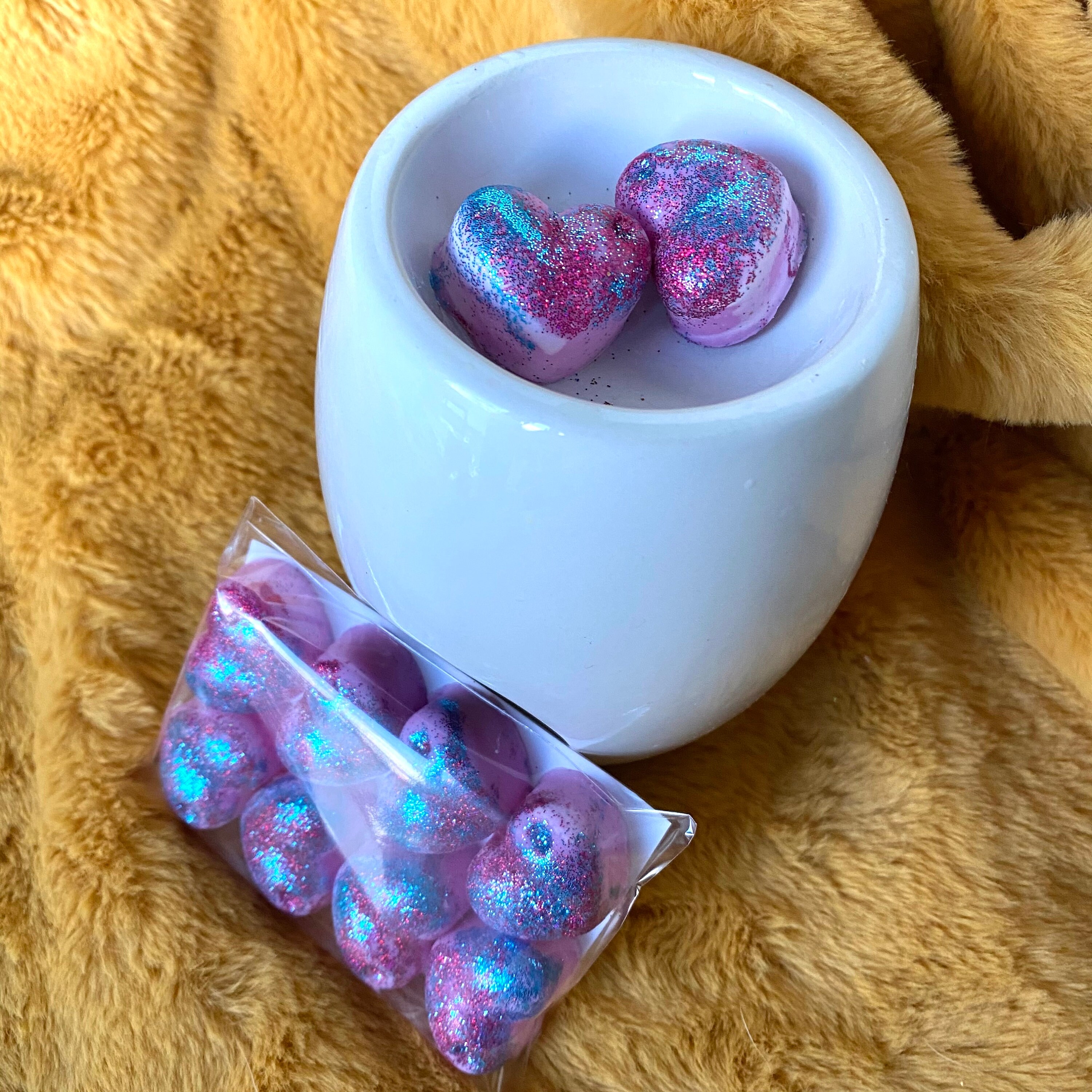 BUBBLE GUM Glitter Wax Melt l 8 Heart Wax Melts l soy wax Etsy