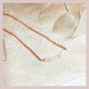 Necklace with pink opal gemstones • in gold, silver or rose gold • October birthstone • delicate and filigree