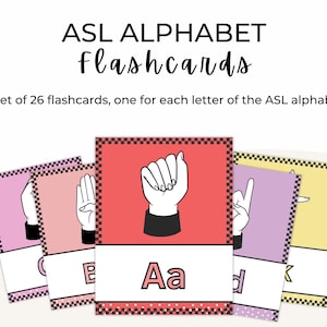 Flashcard con alfabeto ASL, apprendimento della lingua dei segni americana, download digitale, carte della lingua dei segni americana, sussidio per lo studio della lingua dei segni