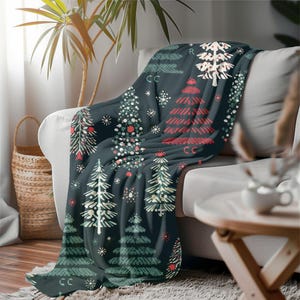 Scandinavian Christmas Throw, Holiday Home Decor, Christmas Bedding, Scandinavian Christmas Blanket, Christmas Throw Blanket