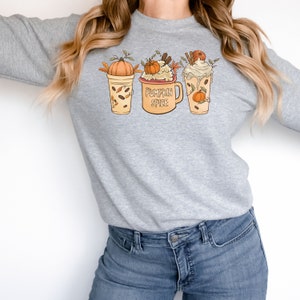 Coffee Lover Fall Sweatshirt: Pumpkin Spice Latte Thanksgiving Shirt