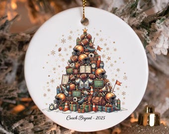 Personalized Football Coach Christmas Ornament, Football Tree Ornament , Coach Gift, Sports Coach Holiday Gift, Team Coach Christmas Decor