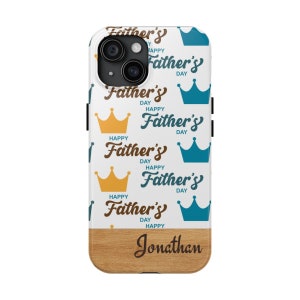 Personalized Father&#39;s Day iPhone Case: Custom Name Tough Cell Phone Cover