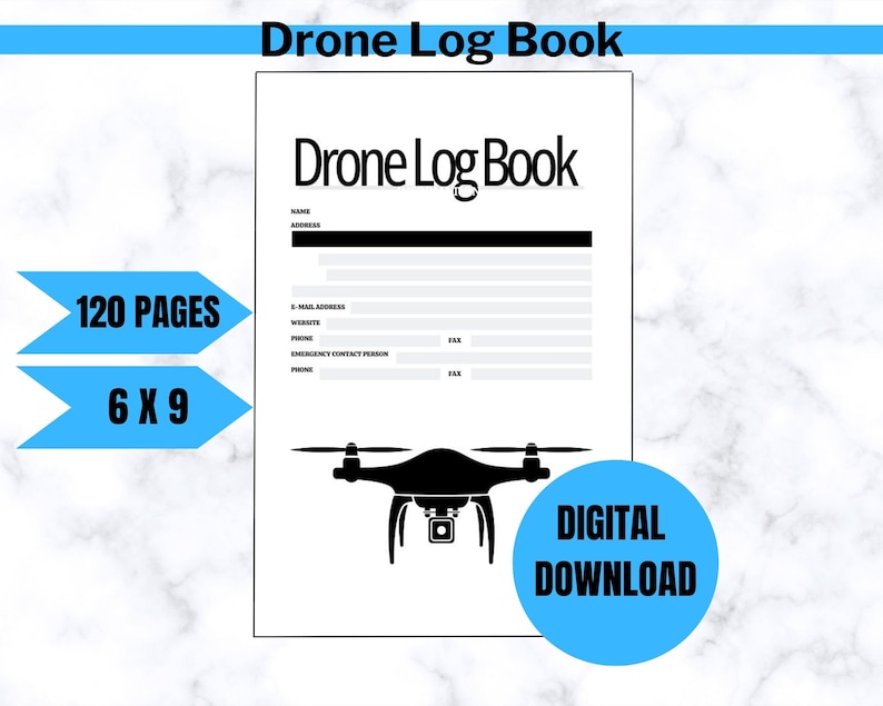 Drone Log Book, Digital Drone Log Book, Drone Flight Records, Aerial ...