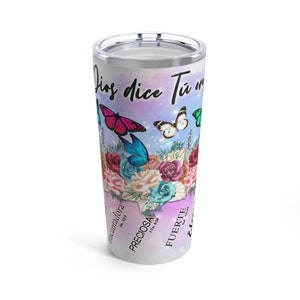 Spanish Faith Tumbler, God Says You Are Christian Cup, Spanish Scripture Tumbler, Religious Gift, Christian Drinkware
