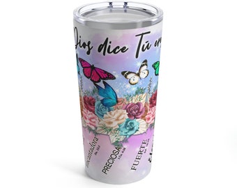 Spanish Christian Tumbler: God Says You Are, Scripture Gift