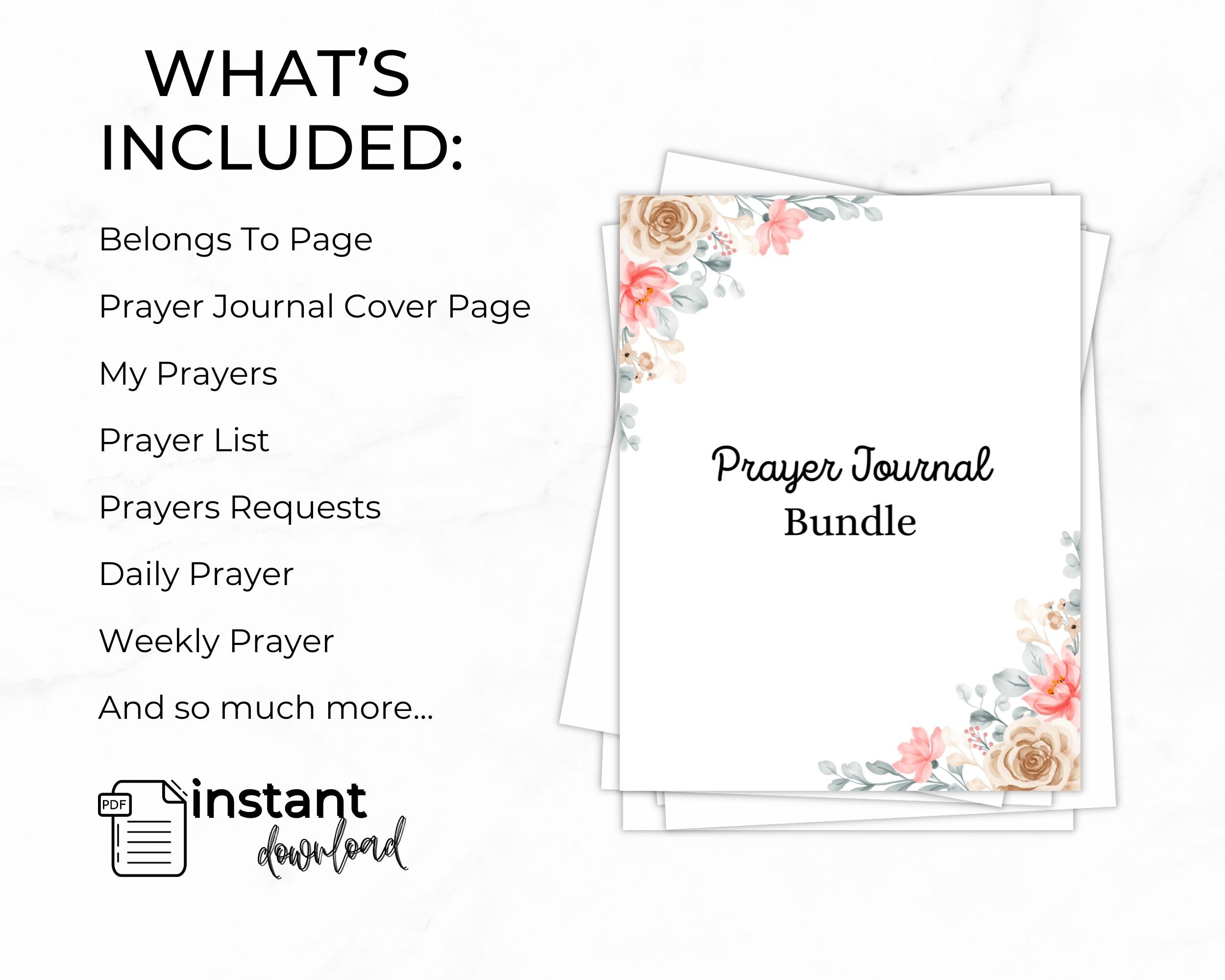Prayer Journal Guided Christian Prayer Planner Digital Download