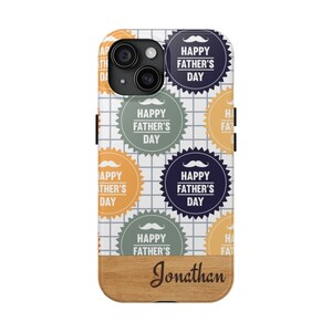 Personalized Father&#39;s Day iPhone Case: Custom Name Tough Cell Phone Cover