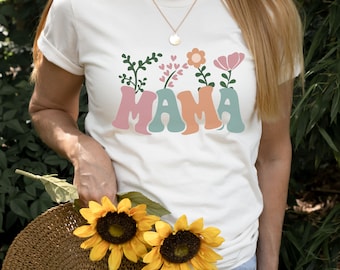 Blommig mammatröja, retro mors dag-present