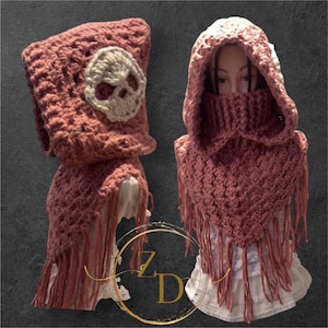 Foulard à capuche tête de mort grand-mère motif numérique (téléchargement numérique)