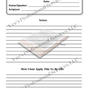 Bibelstudie & Sermon Notes Journal Seiten