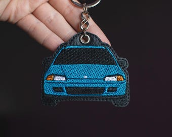 カスタムホンダシビックVキーホルダー：刺繍入り車好きへのギフト
