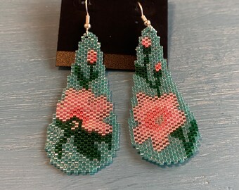 Cherry Blossom Beaded Earrings