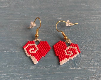 Pendientes con cuentas de corazón de San Valentín