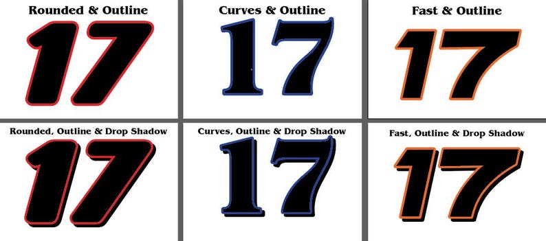 Race Car Numbers | Vinyl Racing Decals | Choose Size, Quantity, Style ...