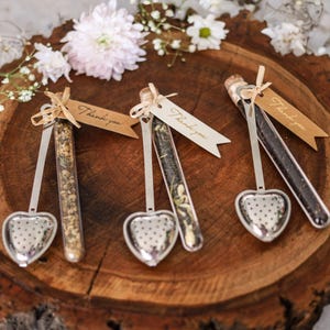 Tea Wedding Favour DIY : Luxury Loose Leaf Tea Test Tubes with Optional Stainless Infuser