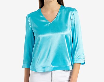 Giorgia Turquoise Silk Shirt