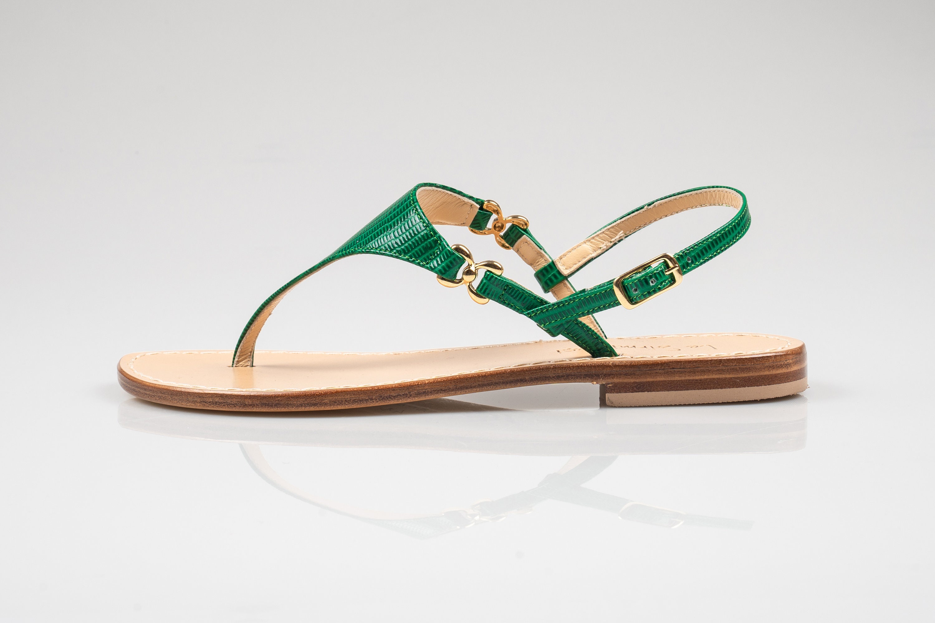 Leather Green Sandals Genuine Italian Leather Handmade Made Etsy UK