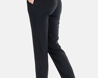 Darwin ankle-length trousers with side pockets | High waisted pleated trousers for women | High waist wide leg pants with pockets