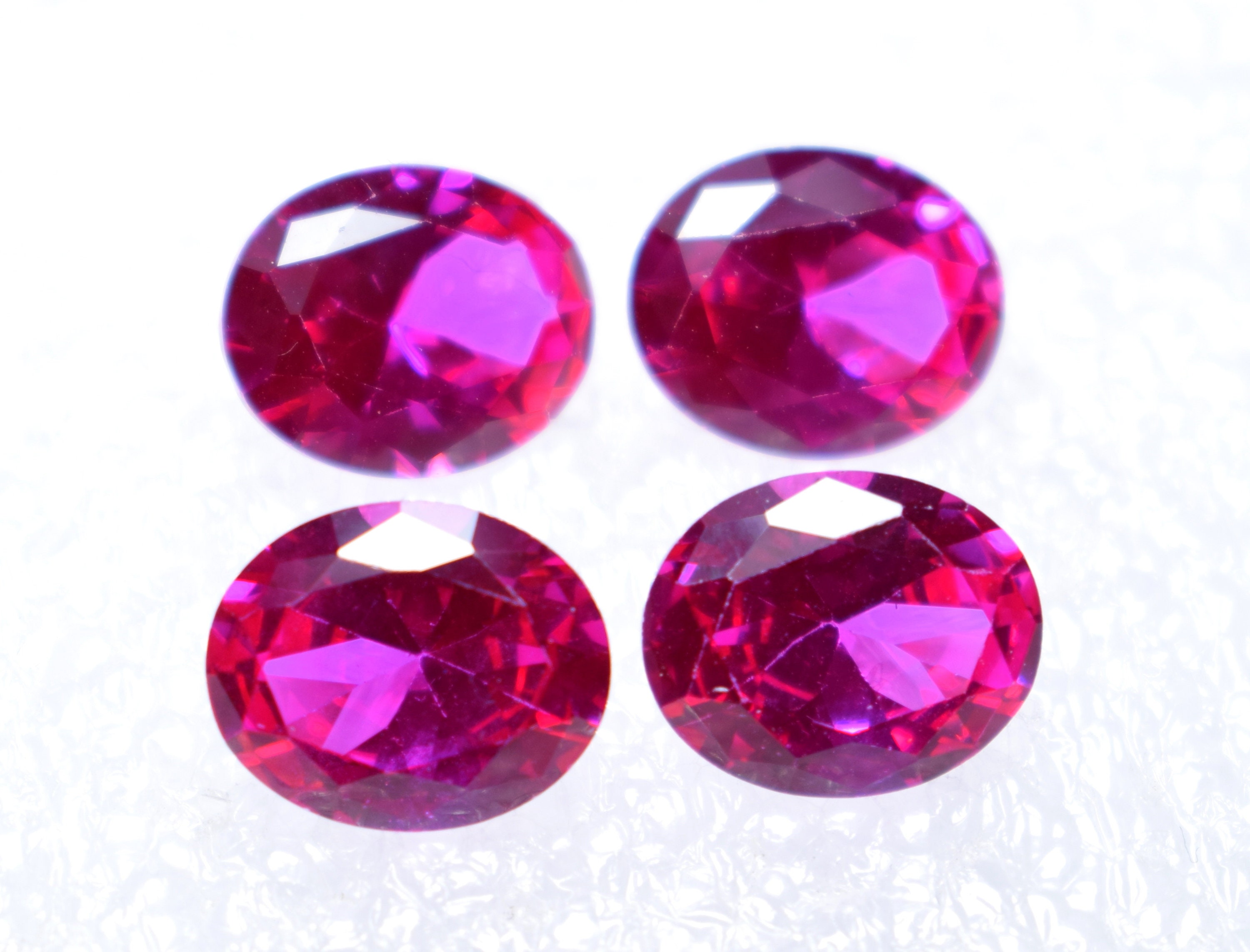 Natural Pink Imitation Faceted Gemstone 4 Pics Lot Oval Shape Etsy