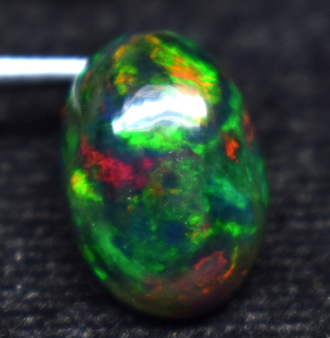 Rare Honeycomb Pattern Black Opal Gemstone, Honeycomb Rainbow Fire