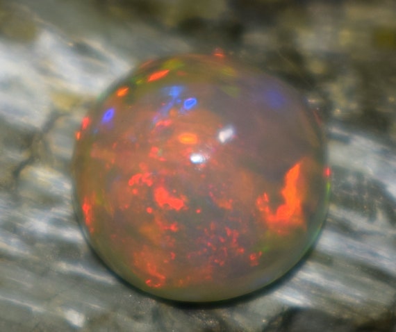 AAA+ Quality Black Opal, Natural Fire Opal Smooth Round Sphere