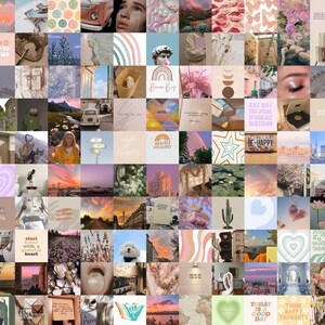 Neutral Wall Collage, Neutral Collage Kit, Pastel Photo kit, Neutral Art Prints, Neutral Pastel Aesthetic Collage (DIGITAL DOWNLOAD) 150 PCS