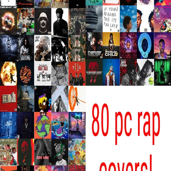 Rap Album Covers Wall Collage Kit, Music Wall Collage, Aesthetic Wall Collage, 4x6 DIGITAL DOWNLOAD 80PC