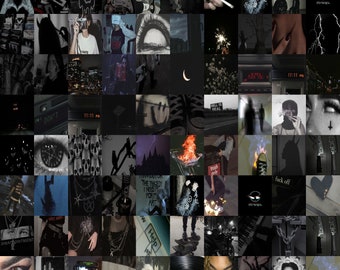 Grunge Wall Collage Kit, Black Aesthetic, Grunge Inspired Room Decor , 100PC DIGITAL DOWNLOAD