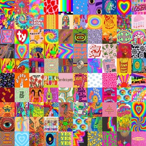 140 PC Indie Wall Collage Kit, Kidcore Wall Collage Kit, Retro ...