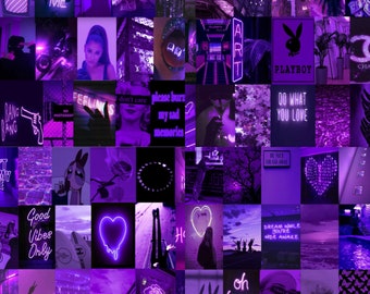 Purple Wall Collage kit, Baddie Aesthetic, Purple Room Decor, Grunge Room Decor, 103PC DIGITAL DOWNLOAD