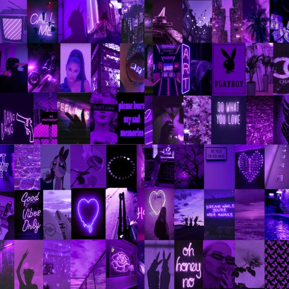 Purple Wall Collage Kit, Baddie Aesthetic, Purple Room Decor