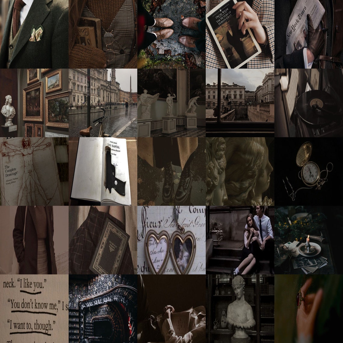181 PC Dark Academia Wall Collage Kit, Dark Aesthetic Pictures, Wall ...