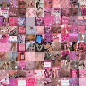 123 PC Y2k Boujee Wall Collage kit, Baddie Collage Kit, Pink Aesthetic Room Decor, Vintage collage, Designer Decor