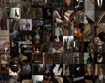 May include: A collage of images in dark tones featuring books, candles, clocks, and other vintage objects. The text "LOVE THE DARKNESS IN YOU" is visible in the top center of the collage.