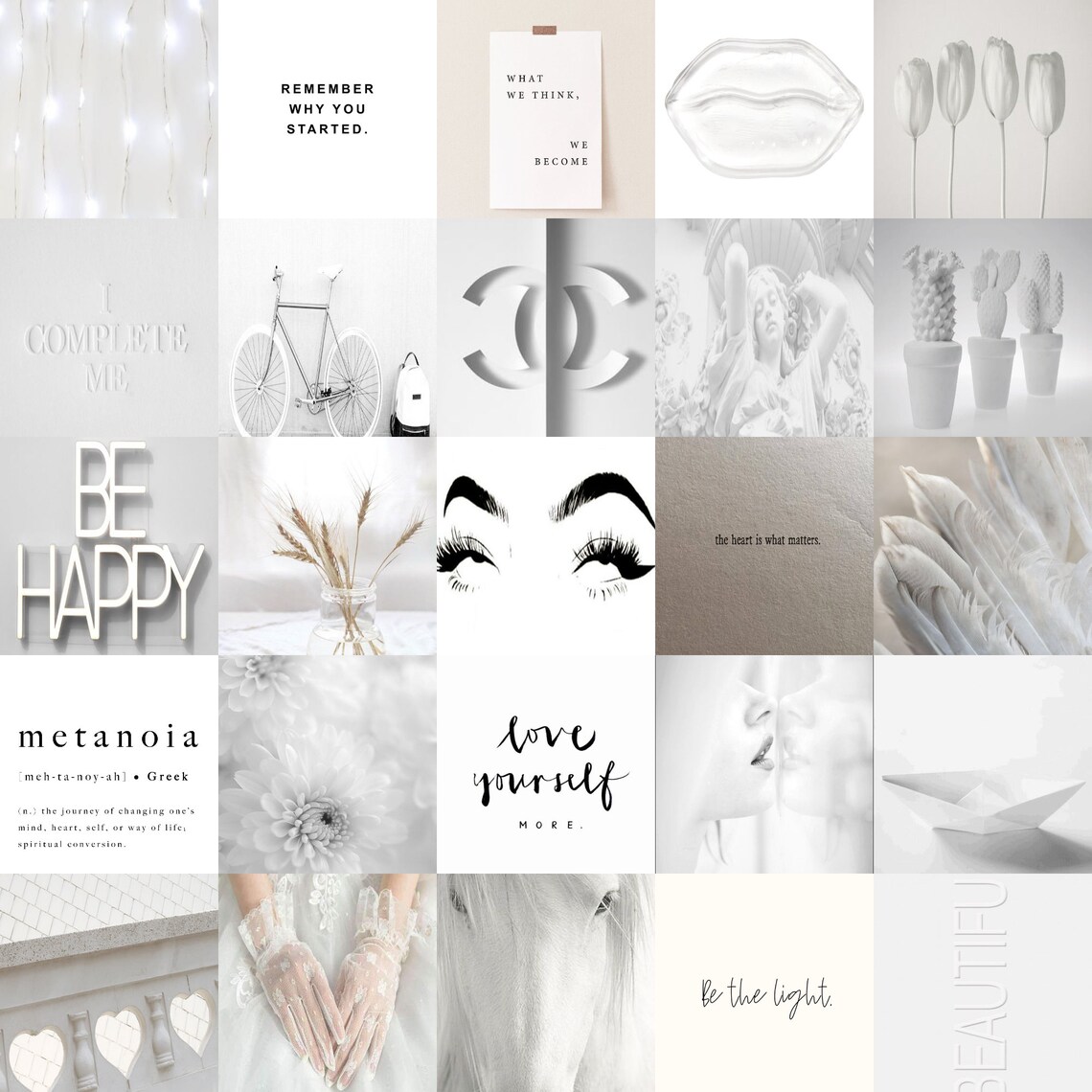 White Wall Collage Kit White Collage Kit White Wall Collage Etsy UK