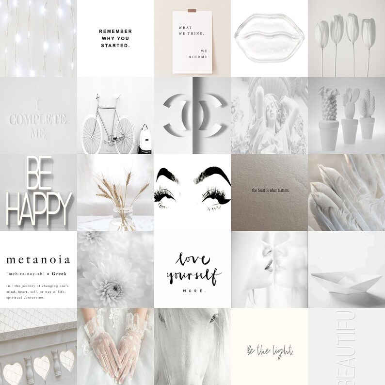White Wall Collage Kit White Collage Kit White Wall Collage Etsy UK